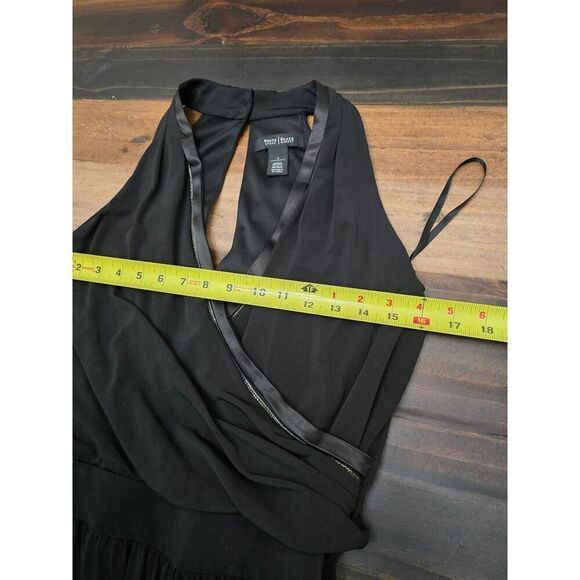 White House Black Market Sleeveless Black Jumpsuit Stretchy V Neck Glam Size 2 - Picture 7 of 10